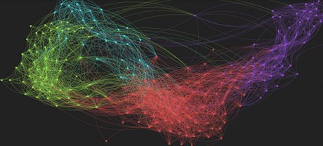 The macroscopic structure of science based on journal subject categories. Scroll down for the interactive visualization.